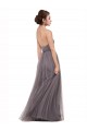 Tulle A-Line Long Sleeveless Spaghetti Straps V-Back Bridesmaid Dresses Barrie