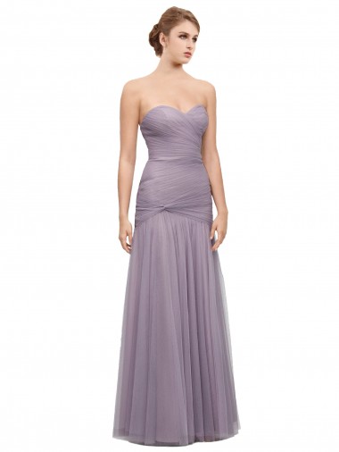 Tulle Mermaid Long Sleeveless Heather Bridesmaid Dresses Barrie