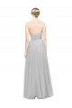 Tulle A-Line Long Sleeveless Silver Bridesmaid Dress Barrie