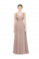 Soft Tulle A-Line Long V-Neck Sleeveless Bridesmaid Dress Barrie