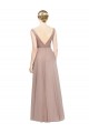 Soft Tulle A-Line Long V-Neck Sleeveless Bridesmaid Dress Barrie