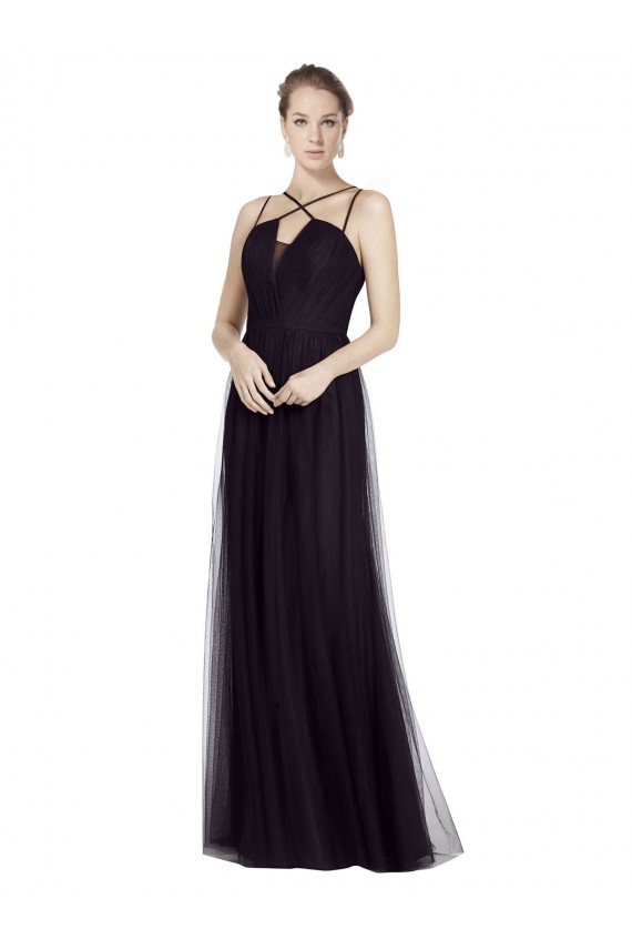 Soft Tulle A-Line Long Sleeveless Bridesmaid Gown Barrie