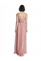 Tulle A-Line Long Sleeveless Rose Pink Bridesmaid Dress Barrie