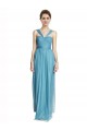 Tulle A-Line Long Sleeveless Sky Blue Bridesmaid Dress Barrie