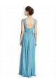 Tulle A-Line Long Sleeveless Sky Blue Bridesmaid Dress Barrie