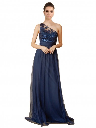 Tulle A-Line Sweep Train Sleeveless Bridesmaid Dress Barrie