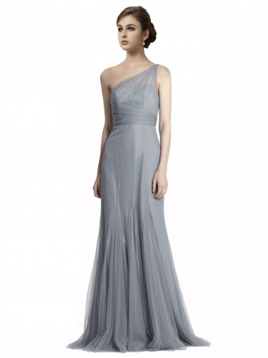 Tulle Mermaid Mermaid Sleeveless Slate Grey Bridesmaid Dress Barrie