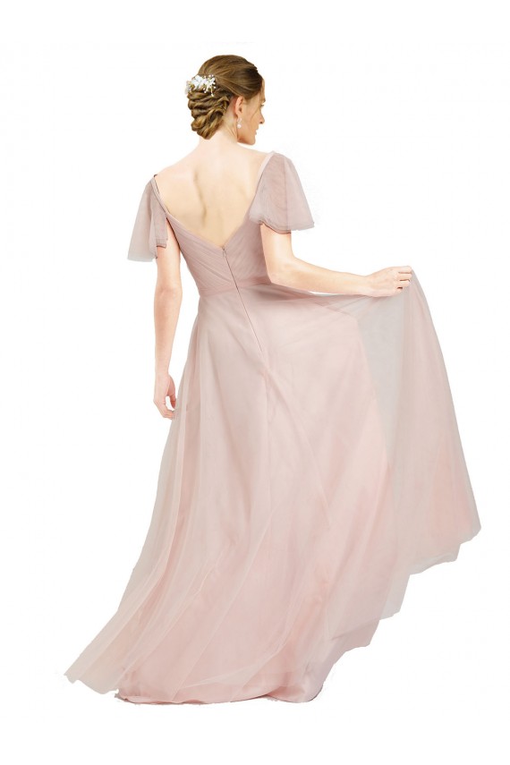 Tulle A-Line Long Flutter Sleeves Formal Dress / Bridesmaid Dress Barrie