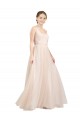 Tulle A-Line Long Sleeveless Open Back Semi Formal Evening Dress / Bridesmaid Dress Barrie