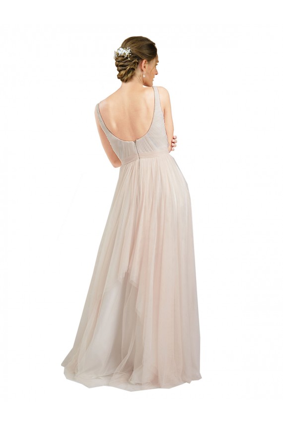 Tulle A-Line Long Sleeveless Open Back Semi Formal Evening Dress / Bridesmaid Dress Barrie