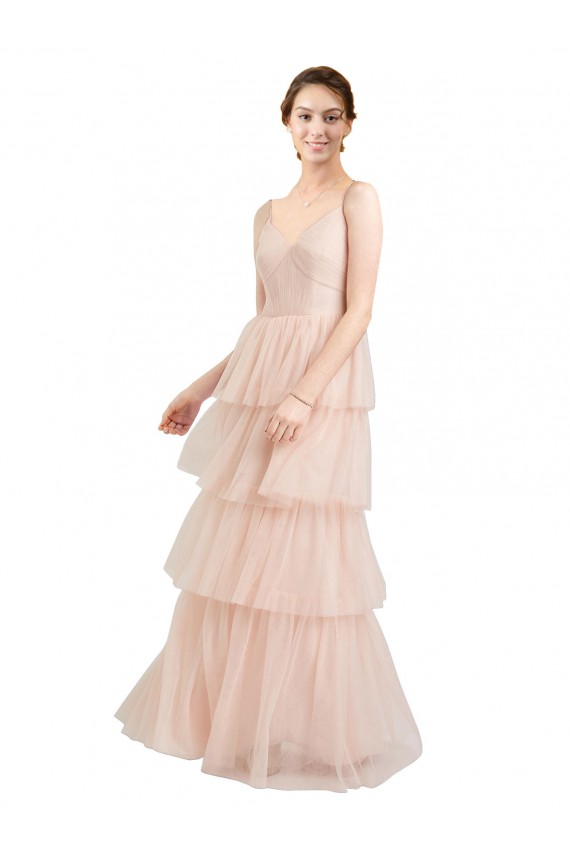 Tulle A-Line Long Sleeveless Semi Formal Evening Dress / Bridesmaid Dress Barrie