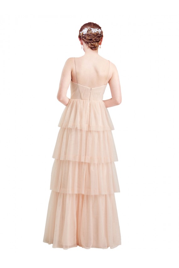 Tulle A-Line Long Sleeveless Semi Formal Evening Dress / Bridesmaid Dress Barrie