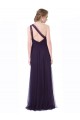 Tulle A-Line Long Sleeveless Plum Bridesmaid Dress Barrie