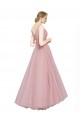 Tulle Long Sleeveless V-Back Bridesmaid Dress Barrie