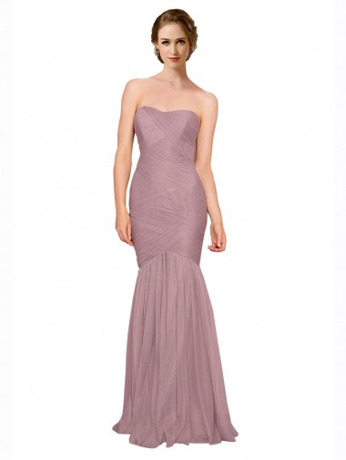 Tulle Mermaid Long Sleeveless Bridesmaid Dress Barrie