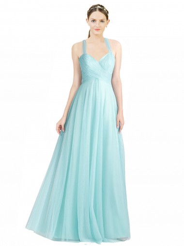 Tulle A-Line Sleeveless Mint Green Bridesmaid Dress Barrie