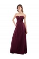 Tulle A-Line Long Sleeveless Low Back Burgundy Bridesmaid Dresses Barrie