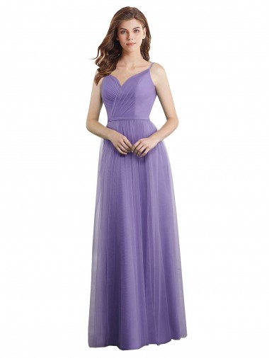 Tulle A-Line Long Sleeveless V-Back Formal Dress / Bridesmaid Dress Barrie