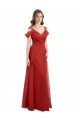 Tulle A-Line Long Cold Shoulder Low Back Formal Dress / Bridesmaid Dress Barrie