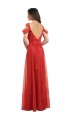 Tulle A-Line Long Cold Shoulder Low Back Formal Dress / Bridesmaid Dress Barrie