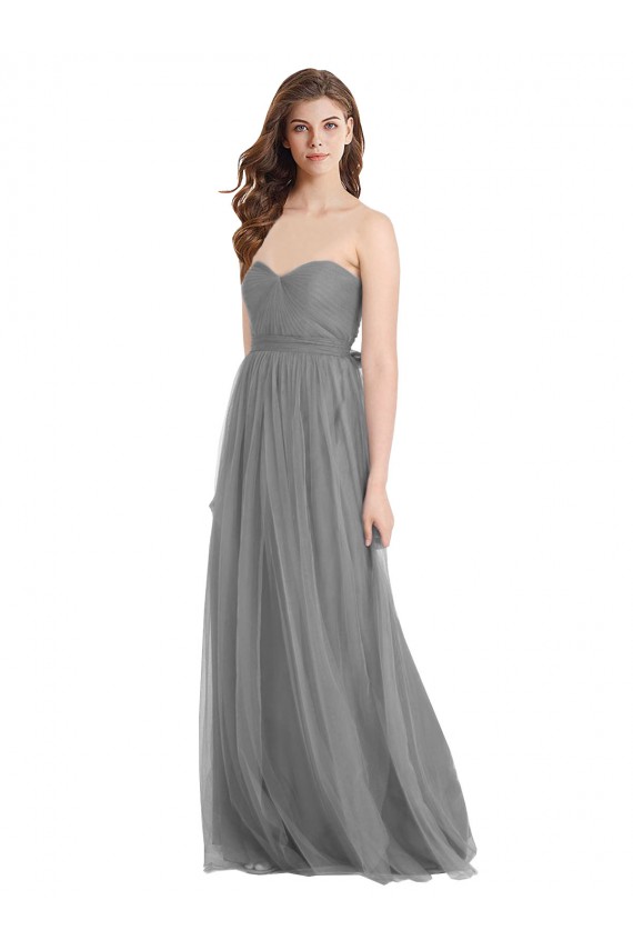 Tulle A-Line Long Sleeveless Bridesmaid Gown Barrie