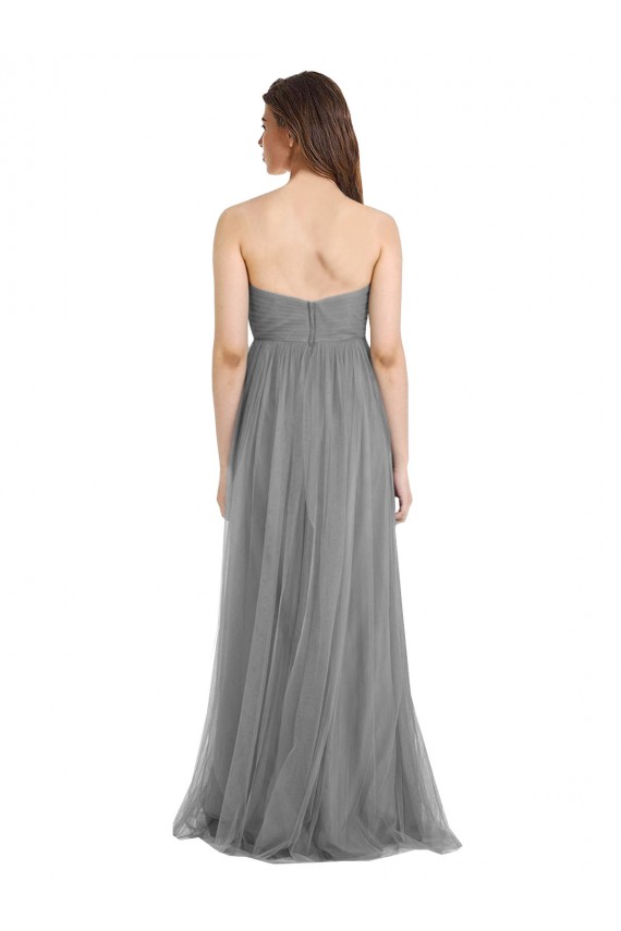 Tulle A-Line Long Sleeveless Bridesmaid Gown Barrie