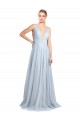 Tulle A-Line Long Floor Length Sleeveless V-Back Bridesmaid Dress Barrie