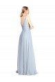 Tulle A-Line Long Floor Length Sleeveless V-Back Bridesmaid Dress Barrie