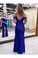 Velvet Sequin Sheath Long Sleeveless Prom Dress / Evening Gown Barrie