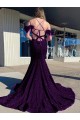 Velvet Sequin Sheath Court Train Sleeveless Long Prom Dress / Evening Dress Barrie