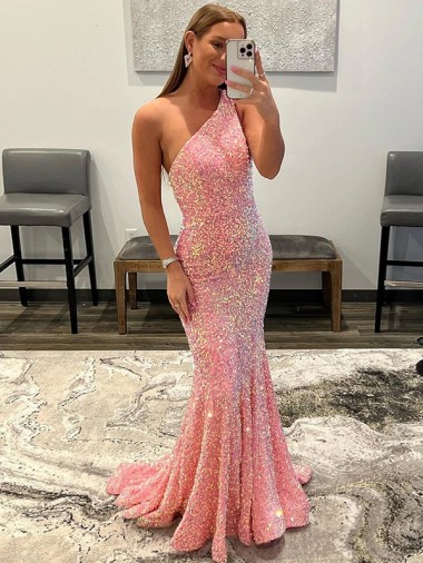 Velvet Sequin Sweep Train Sleeveless Prom Dress / Evening Dress Barrie