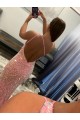 Velvet Sequin Sweep Train Sleeveless Prom Dress / Evening Dress Barrie