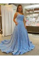Velvet Sequin Court Train Sleeveless Prom Dress / Evening Dress Barrie