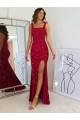 Velvet Sequin Sheath Long Sleeveless Prom Dress Barrie