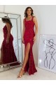 Velvet Sequin Sheath Long Sleeveless Prom Dress Barrie