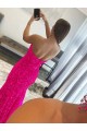 Velvet Sequin Sheath Sweep Train Sleeveless High Side Slit Prom Dress Barrie