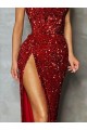 Velvet Sequin Sheath Long Sleeveless Evening Dress / Prom Dress Barrie