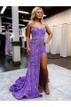 Velvet Sequin A-Line Court Train Sleeveless Prom Dress / Evening Dress Barrie