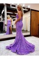 Velvet Sequin A-Line Court Train Sleeveless Prom Dress / Evening Dress Barrie