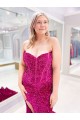 Velvet Sequin Sheath Sweep Train Sleeveless Sweetheart Prom Dress / Evening Dress Barrie