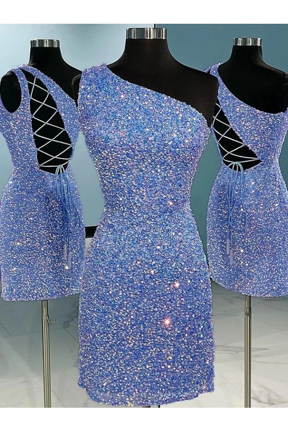 Velvet Sequin Sheath Short Sleeveless Prom Dress Barrie