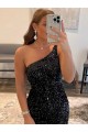 Velvet Sequin Short Sleeveless Prom Dress / Evening Dress Barrie