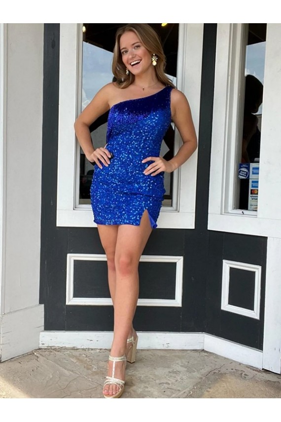 Velvet Sequin Sheath Short Sleeveless Prom Dress Barrie