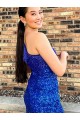 Velvet Sequin Sheath Short Sleeveless Prom Dress Barrie