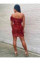 Velvet Sequin Short Sleeveless Prom Dress Barrie