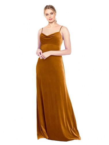 Stretch Velvet A-Line Long Sleeveless Prom Dress / Bridesmaid Dress Barrie