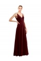 Stretch Velvet A-Line Long Sleeveless V-Back Bridesmaid Dress / Evening Dress Barrie