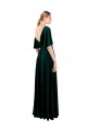 Stretch Velvet A-Line Long Flutter Sleeves V-Back Prom Dress / Bridesmaid Dress Barrie