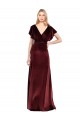 Stretch Velvet A-Line Long Flutter Sleeves Open Back Prom Dress / Bridesmaid Dress Barrie