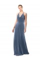 Stretch Velvet A-Line Long Sleeveless Keyhole Back Prom Dress / Bridesmaid Dress Barrie